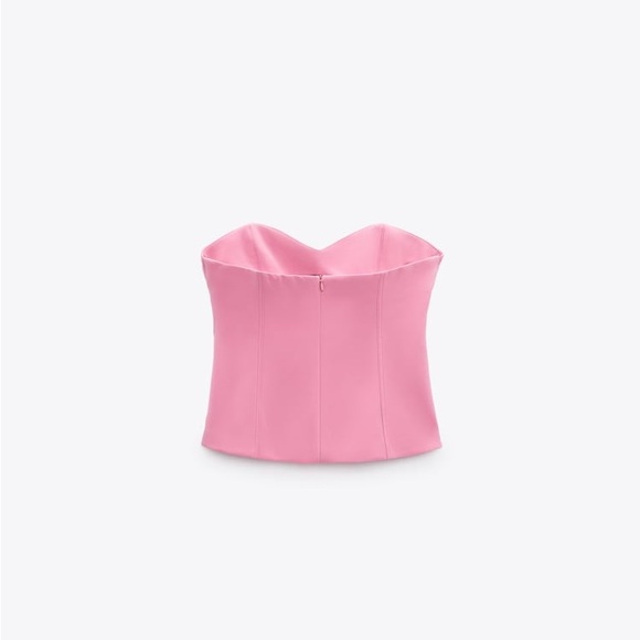 Zara Pink Strapless Cut Out Top - Picture 11 of 12